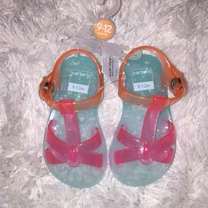NEW Carter’s Rainbow Jellies Sandals Size 9-12 Mon